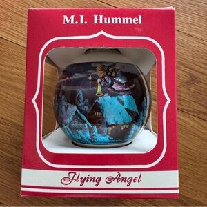 M I Hummel Flying Angel Christmas Glass Ornament 1990 8th Annual Edition W Box